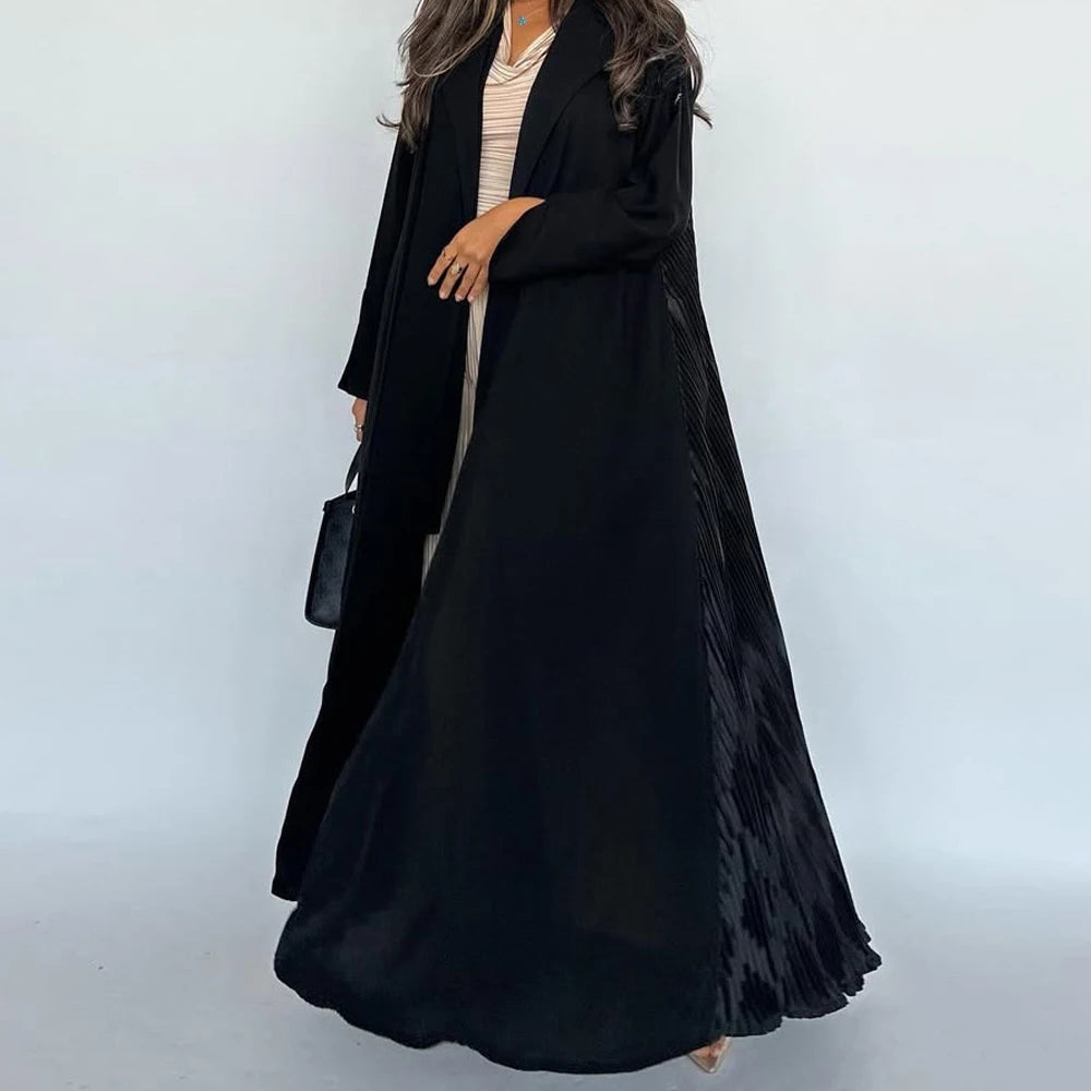 Open Front Kimono Abaya – Pleated Kaftan Dress