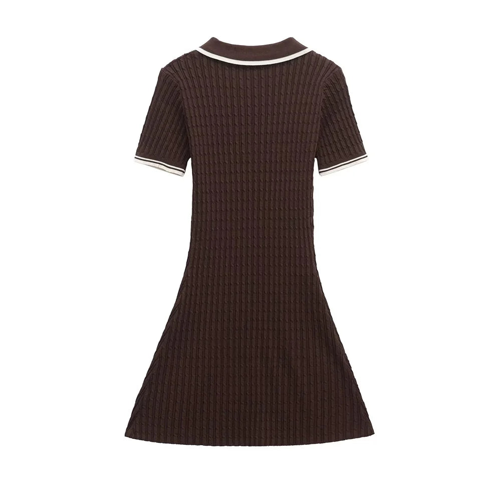 Elegant Design with Retro Style Eight Leg Knitted Mini Dress