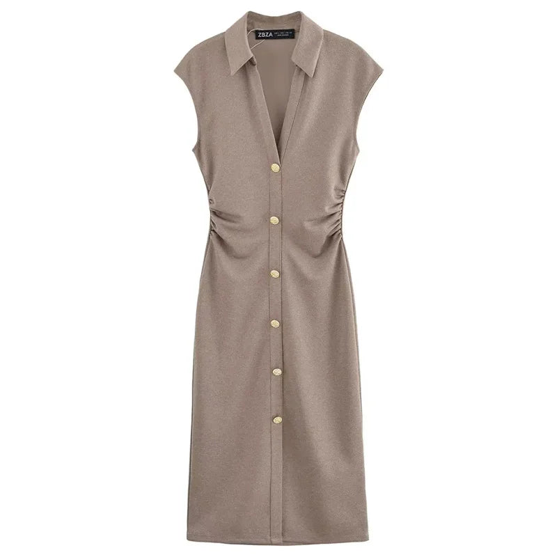 Sleeveless Solid Long Dress | Summer Bodycon Midi Dress