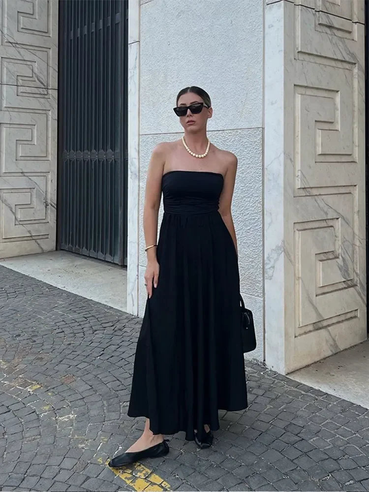 Elegant Off-Shoulder Maxi Dress | Sleeveless Sexy Backless