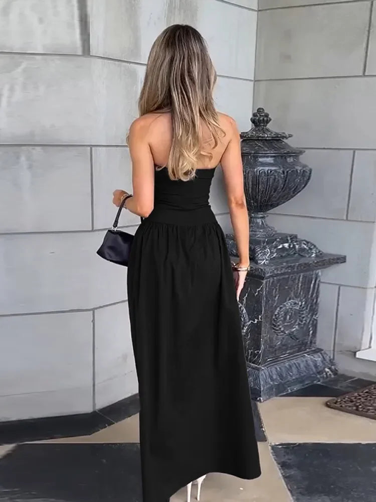 Elegant Off-Shoulder Maxi Dress | Sleeveless Sexy Backless