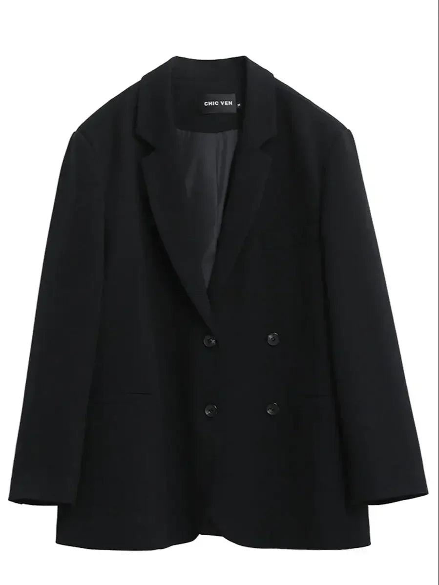 Korean Casual Solid Long Sleeve Blazer