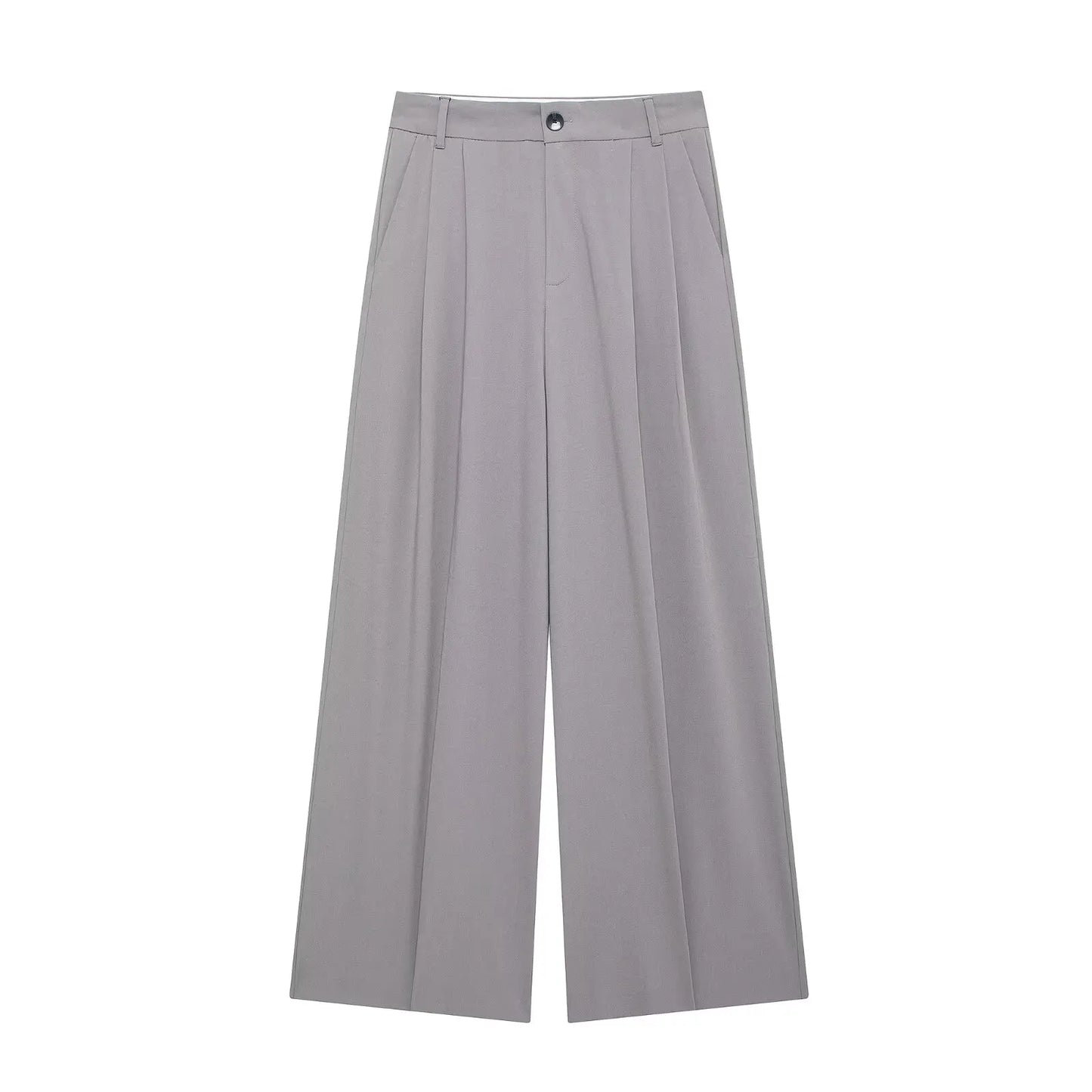 Women’s Casual Solid Straight Pants with vest same color