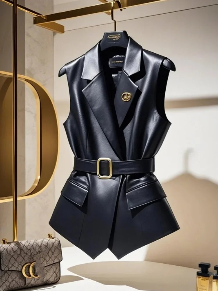 Sleeveless Blazer – Retro Waistcoat Jacket Vest for Office