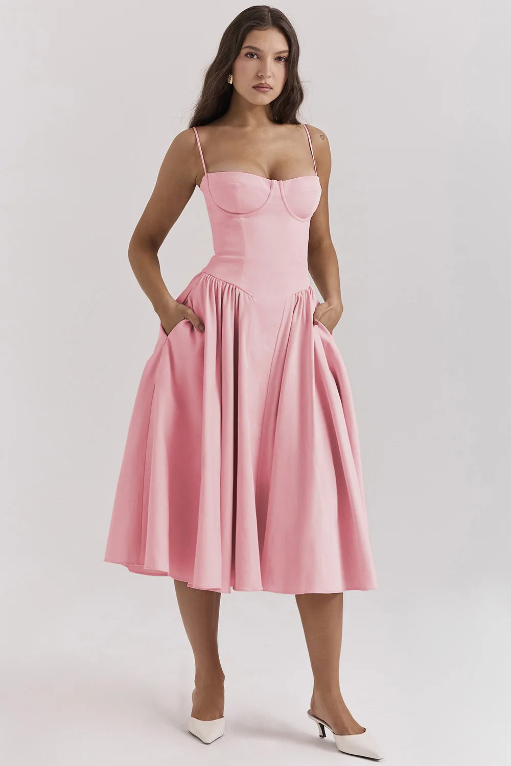 Vintage Maxi Dress – Elegant Court-Style Strap Dress