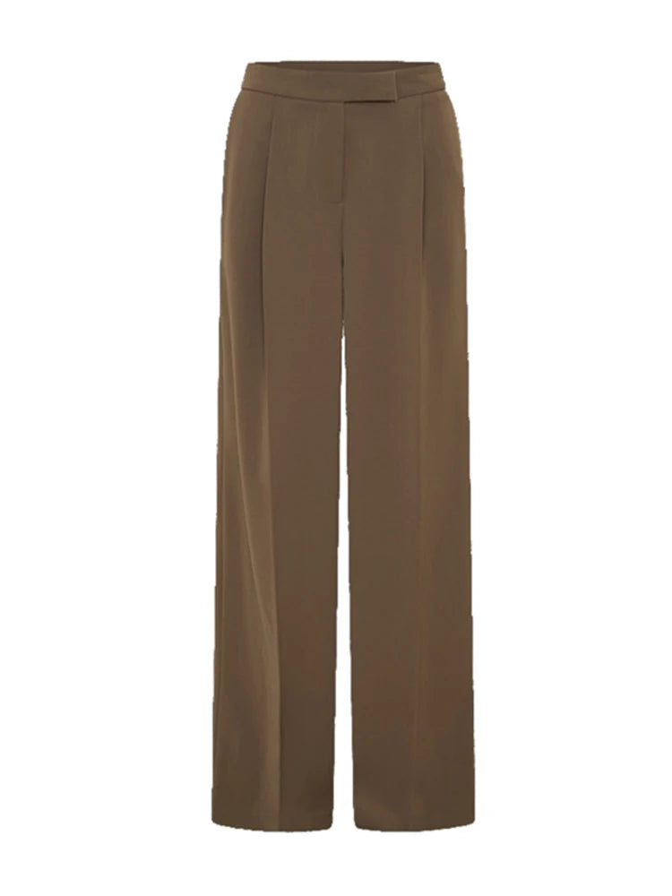 Women’s Casual Blazer Pants Set – Half Sleeve Suit with Wide Leg Pants