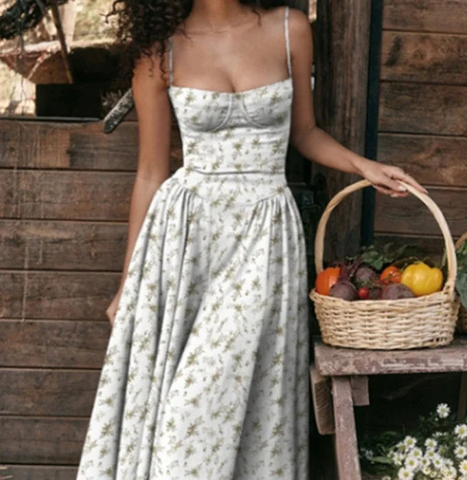 Strap Maxi Dress | French Elegant Retro Long Dress