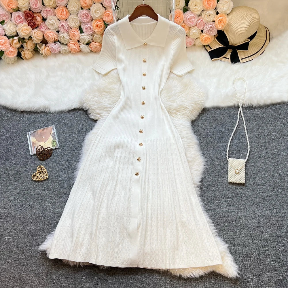 Luxury Sweater Knitted Long Dress for Women