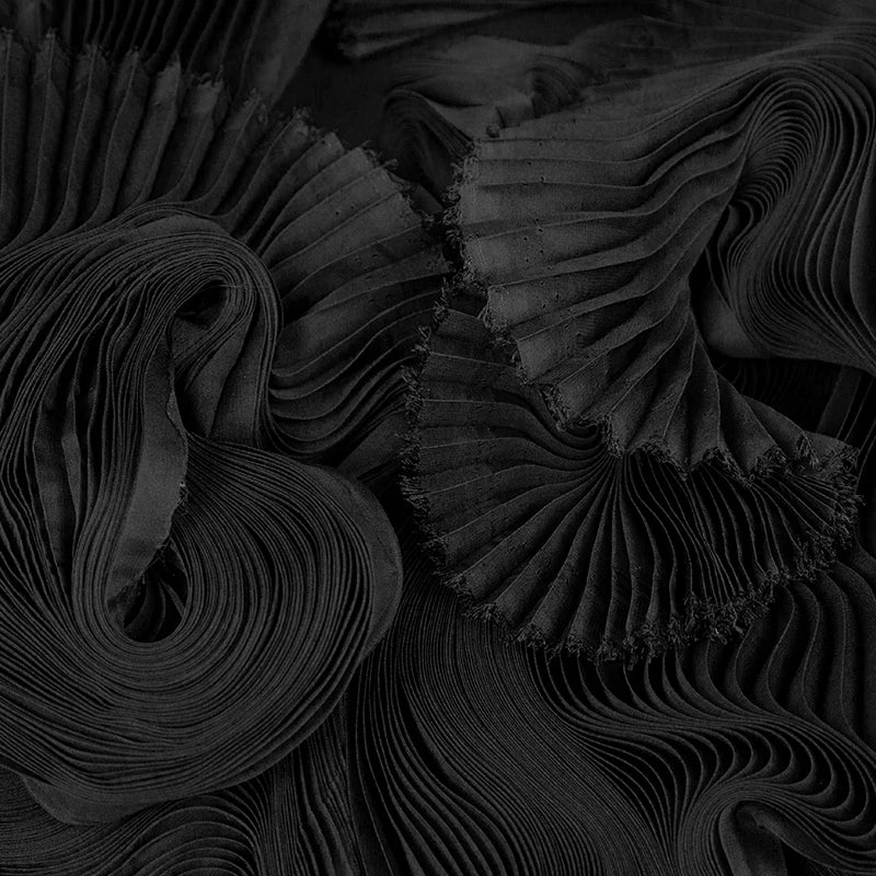 Accordion Pleated Chiffon Fabric Smooth By Meters for Dresses Clothes Sewing Plain High Quality Designer Textile Breathable Thin