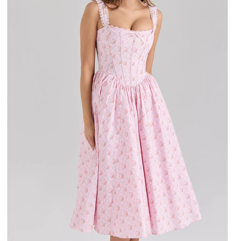 Women’s Lace-Up Back A-line Summer Party & Vacation Outfit