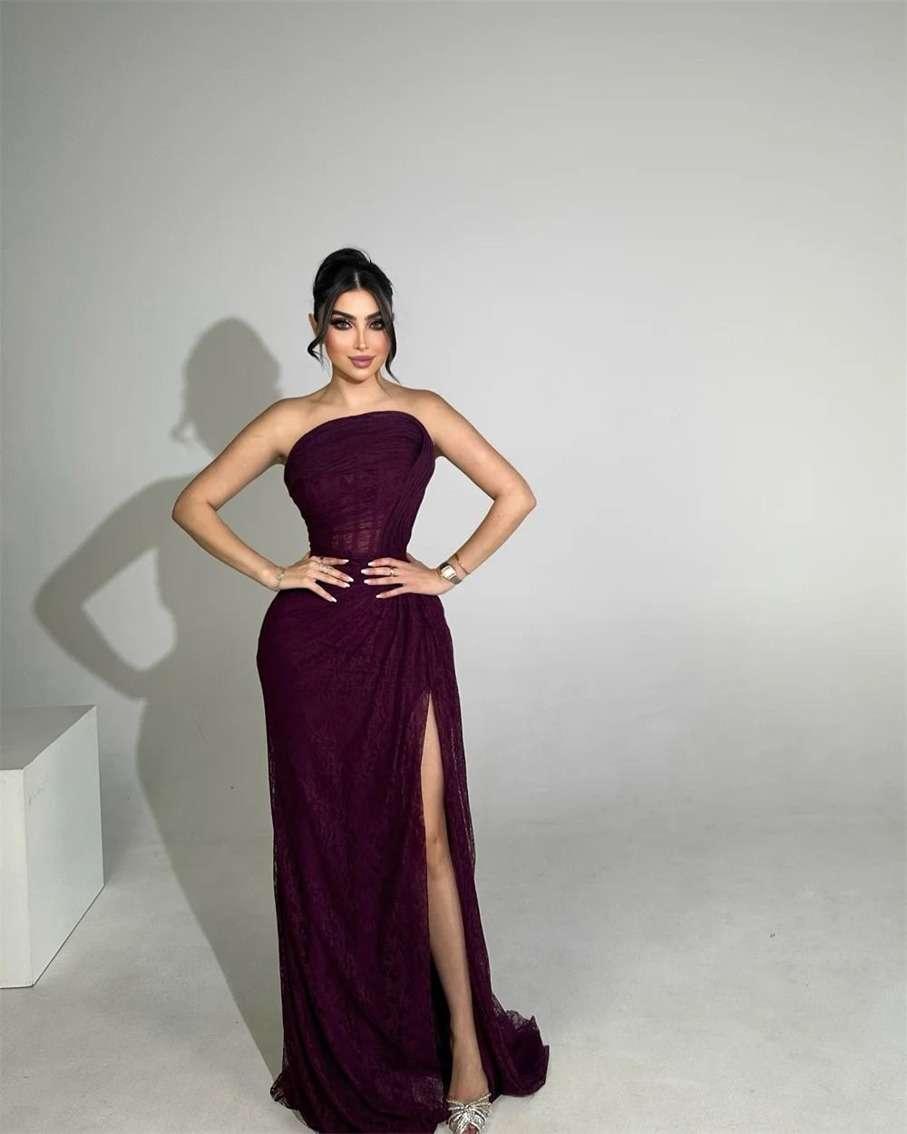 Customized Mermaid Dress – Strapless Sleeveless Floor-Length Gown