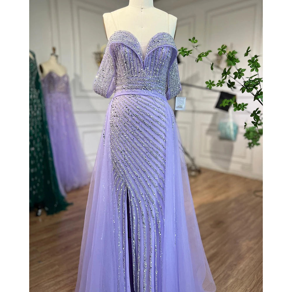 Turquoise Sweetheart Off-Shoulder Gown | Overskirt Party Dress