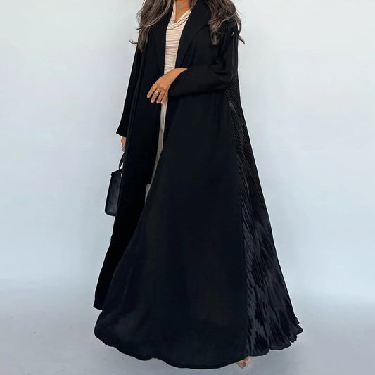 Open Front Kimono Abaya – Pleated Kaftan Dress