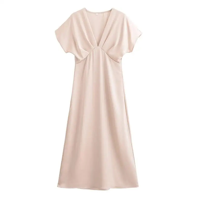 Elegant Fashion Slim V-neck Long Dress