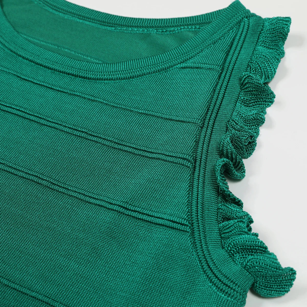 High Quality Spot 2025 Summer New Striped Elastic Hollow Sleeveless Ladies' Short Knitted Top+skirt Women's Set