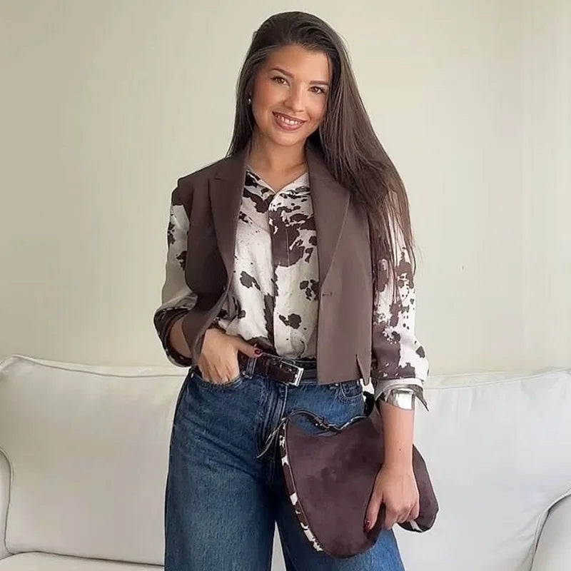 Women’s Animal Print Satin Shirt | Oversized Tie-Dye Long Sleeve