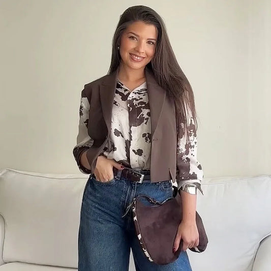 Women’s Animal Print Satin Shirt | Oversized Tie-Dye Long Sleeve