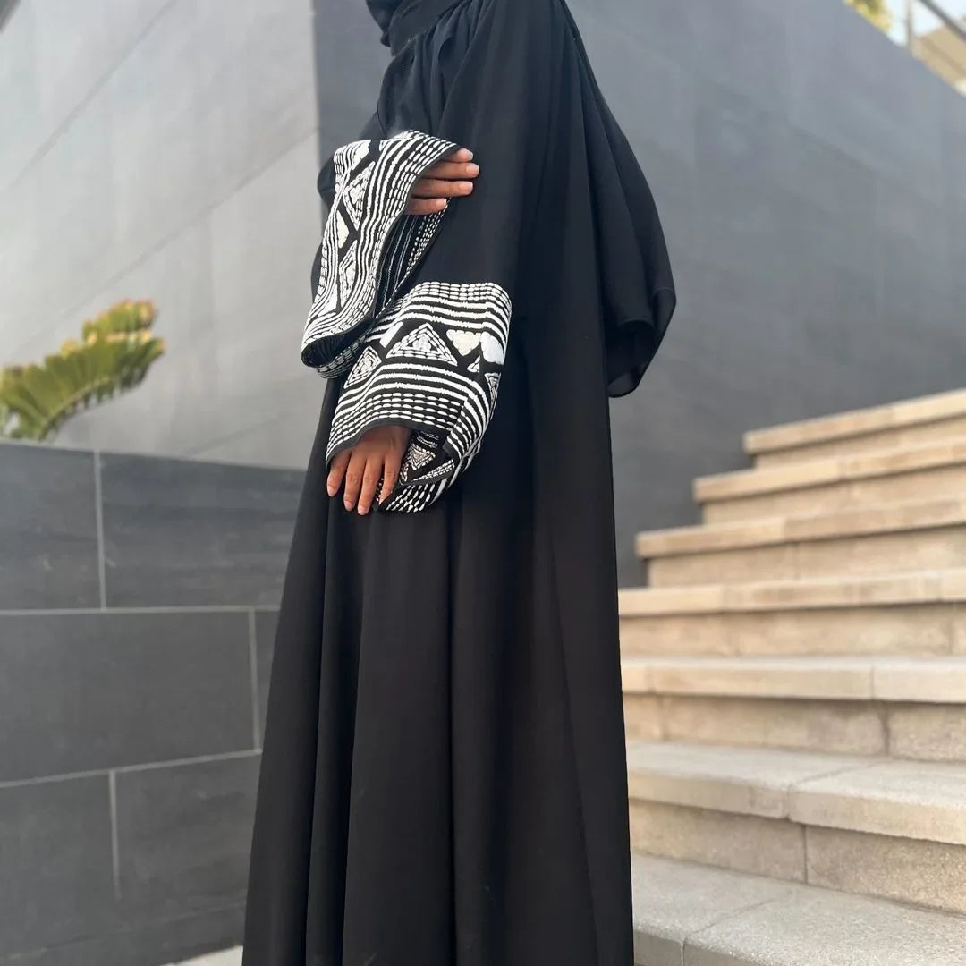 Dubai Embroidery Abaya Women Muslim Maxi Dress Islamic Open Kimono Cardigan Abayas Ramadan Eid Djellaba Loose Turkey Robe Gown