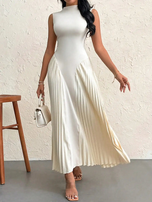 2025 New women's pleated sheath A-line dress elegant