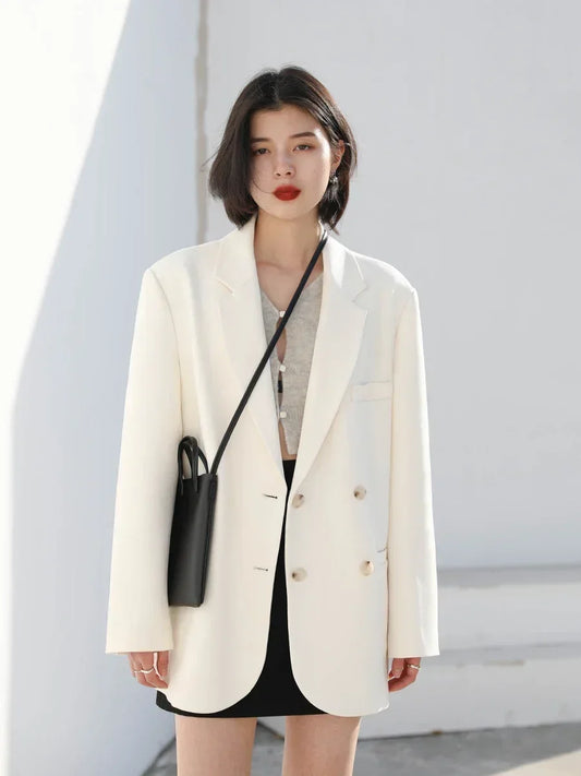 Korean Casual Solid Long Sleeve Blazer
