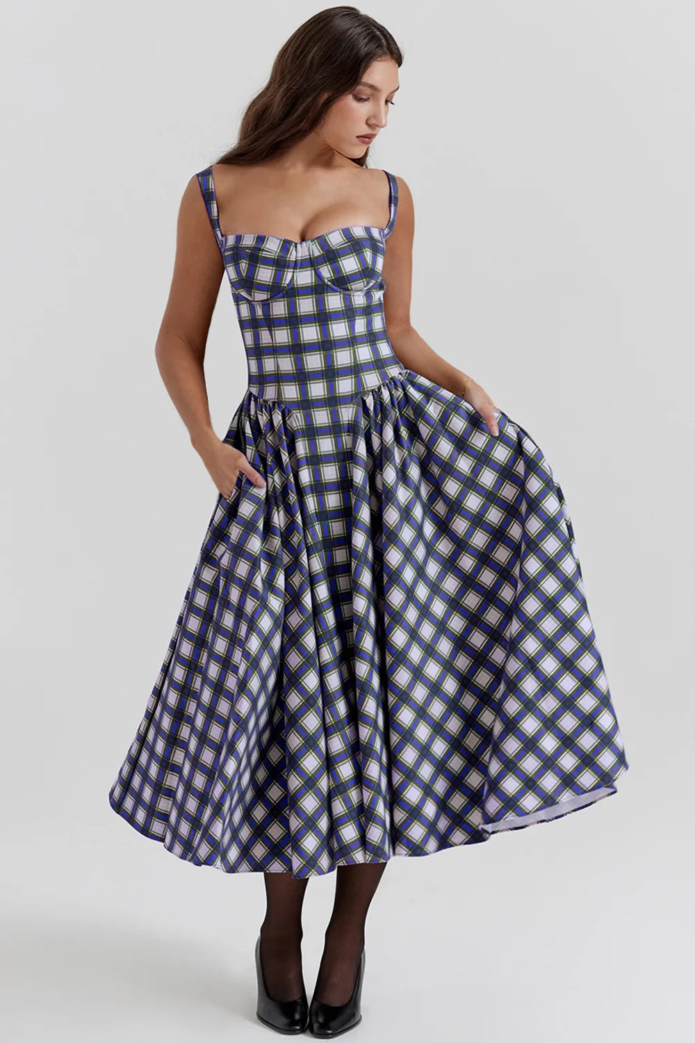 Vintage Maxi Dress – Elegant Court-Style Strap Dress