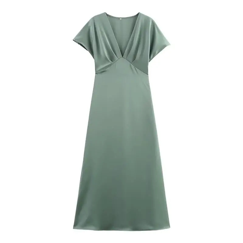 Elegant Fashion Slim V-neck Long Dress