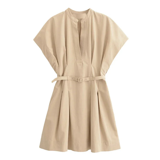 2025 Autumn New Women's Clothing European And American Style Fashionable Temperament Casual Pleated Short Dress
