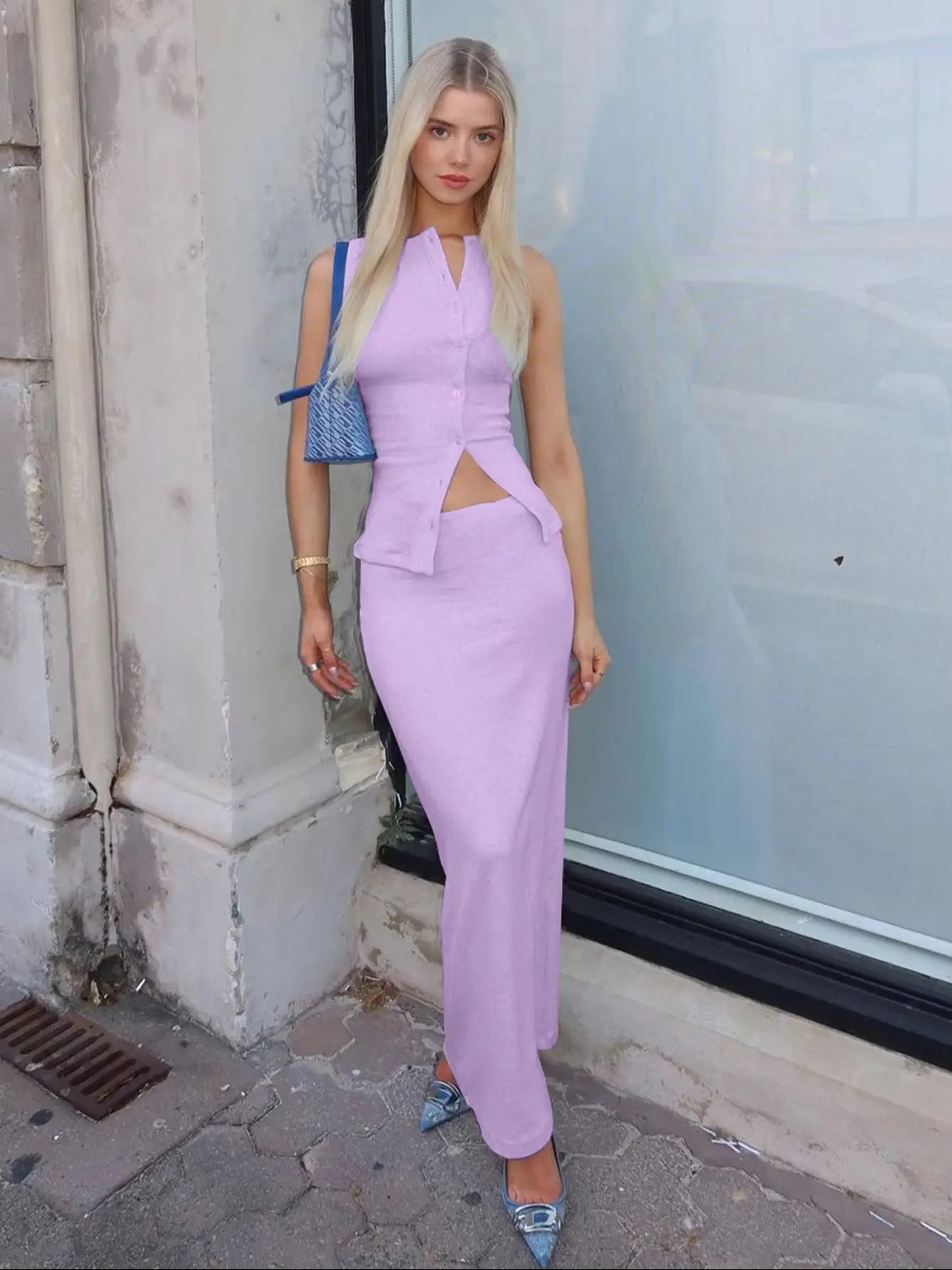 Sleeveless Ribbed Top & Maxi Skirt | Women’s Matching Set