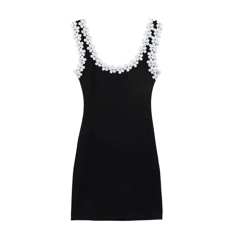 Strap Mini Dress – Sexy Slim Fit with Decorative Design