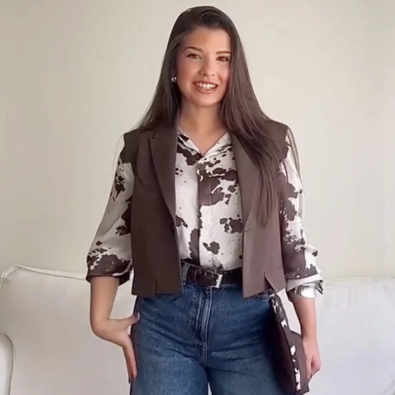 Women’s Animal Print Satin Shirt | Oversized Tie-Dye Long Sleeve