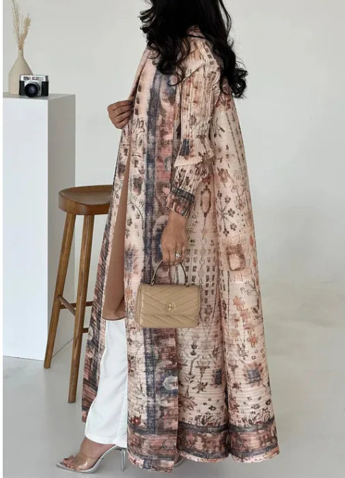 Pleated Robe Cardigan | Elegant Modest Outerwear