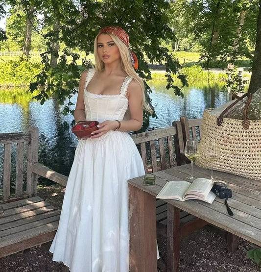 Women’s Lace-Up Back A-line Summer Party & Vacation Outfit