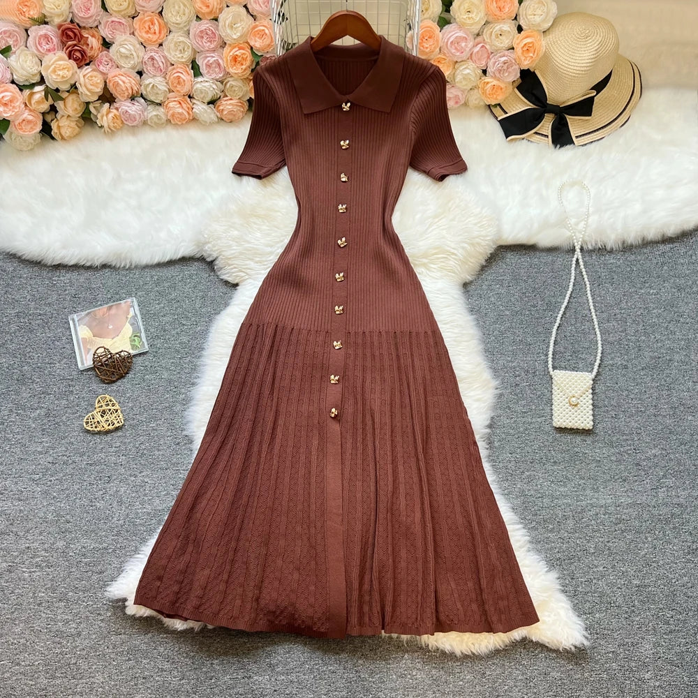 Luxury Sweater Knitted Long Dress for Women