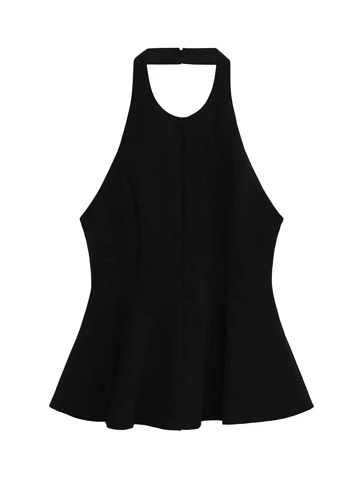 Vintage Slim Fit Sleeveless Strap Blouse – Backless
