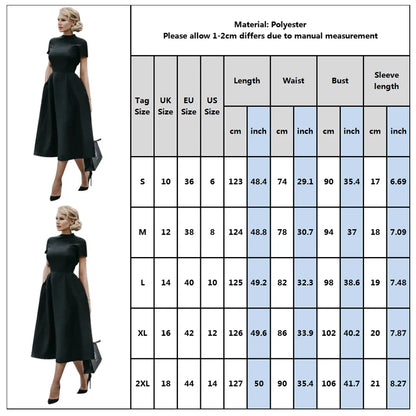 2024 Women Elegant Black Dress Half High Collar High Waist A-Line Dresses Slim Fit Dress Office Lady Female Solid Vestidos