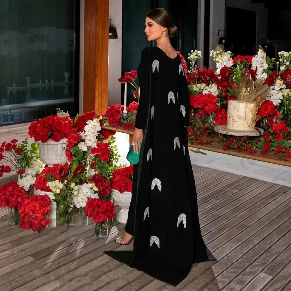 Customized Sequined Dress | A-Line Boat Neck
