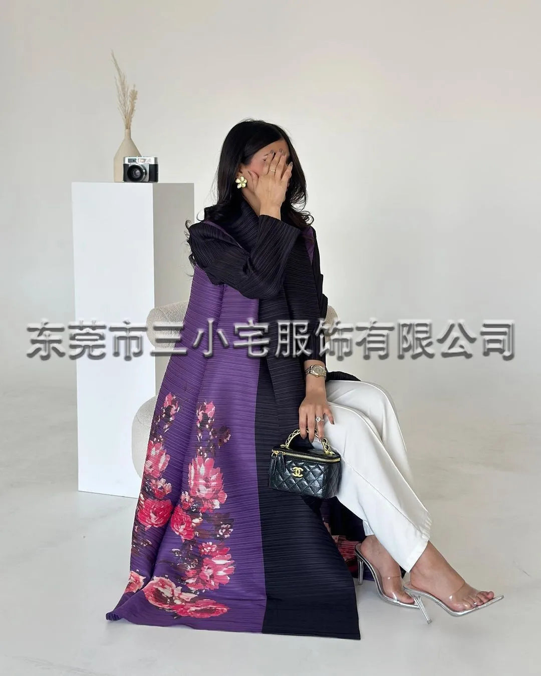 Pleated Robe Cardigan | Elegant Modest Outerwear