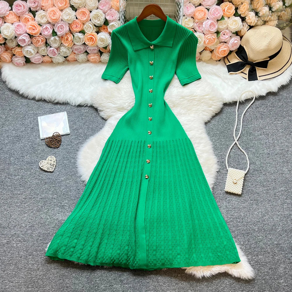 Luxury Sweater Knitted Long Dress for Women