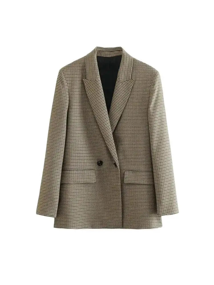 Houndstooth pattern blazer on a white background
