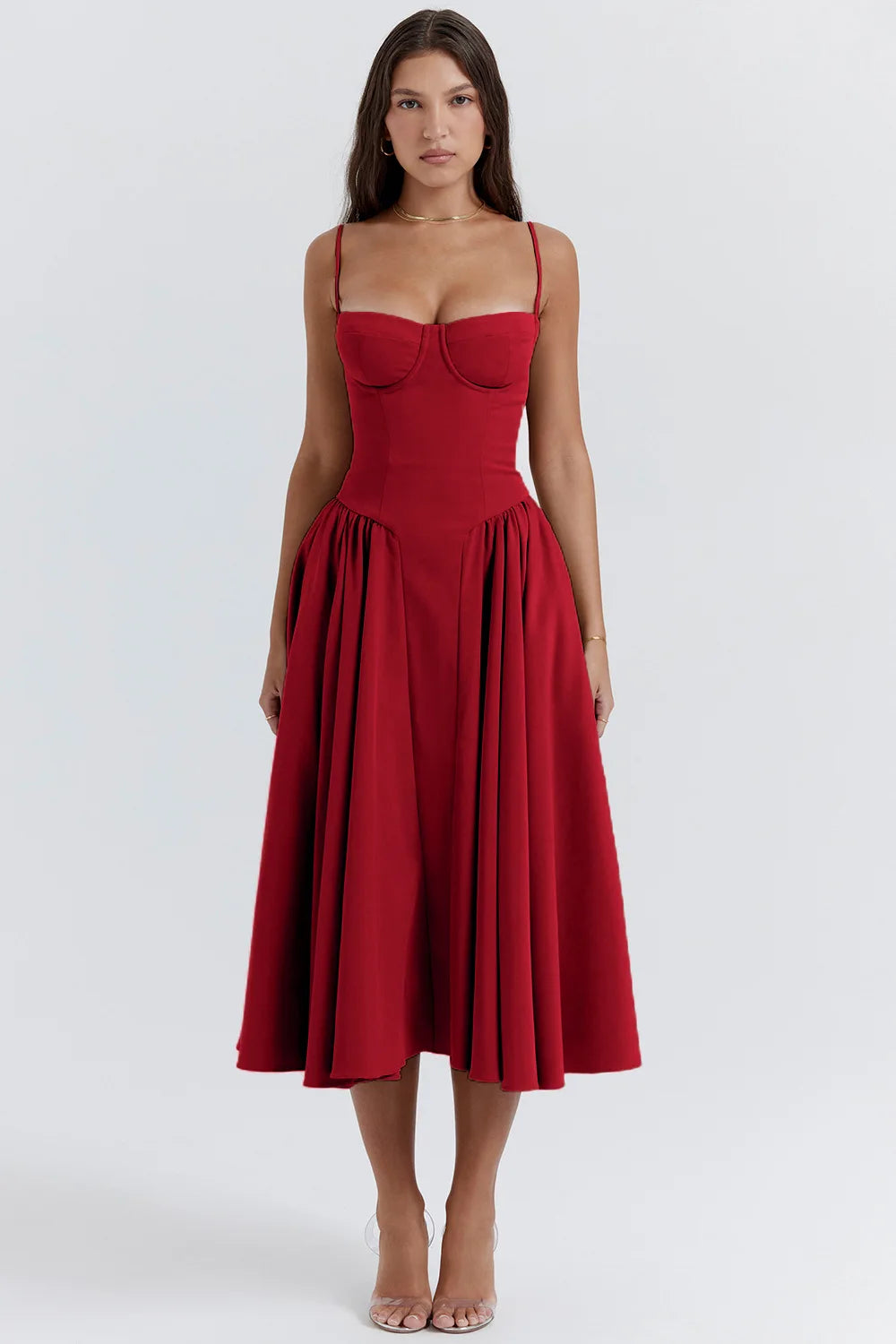 Vintage Maxi Dress – Elegant Court-Style Strap Dress