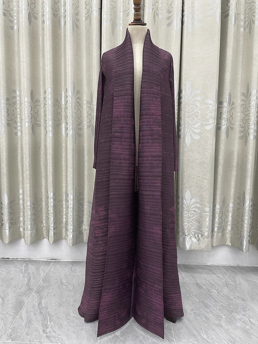 Pleated V-Neck Batwing Sleeve Maxi | Print Loose Dress