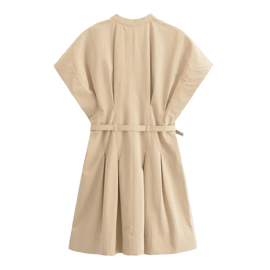 2025 Autumn New Women's Clothing European And American Style Fashionable Temperament Casual Pleated Short Dress