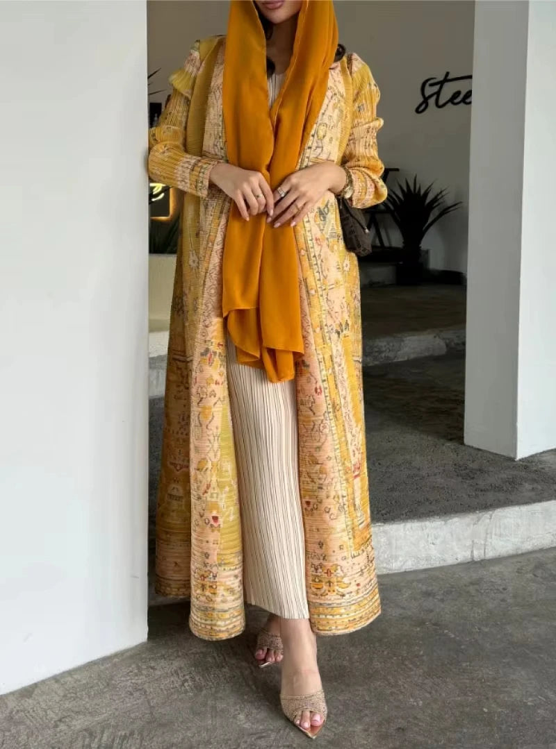 Inspired Pleated Cardigan Coat | Lace-Up Long Cape
