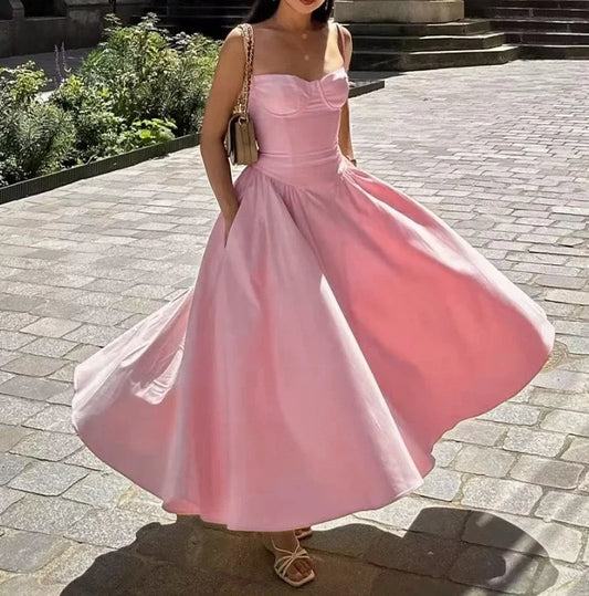 Strap Maxi Dress | French Elegant Retro Long Dress