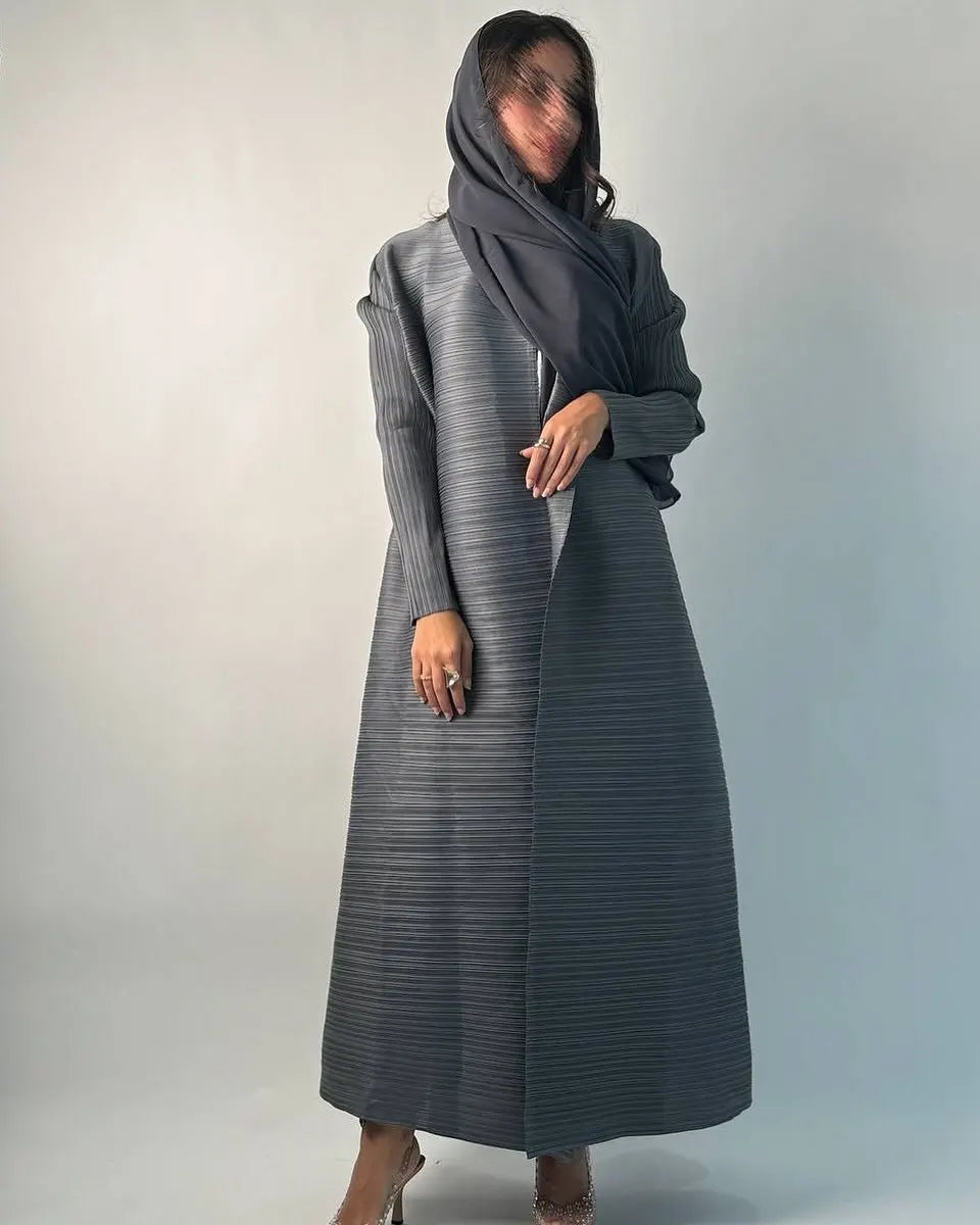 Pleated Robe Cardigan | Elegant Modest Outerwear