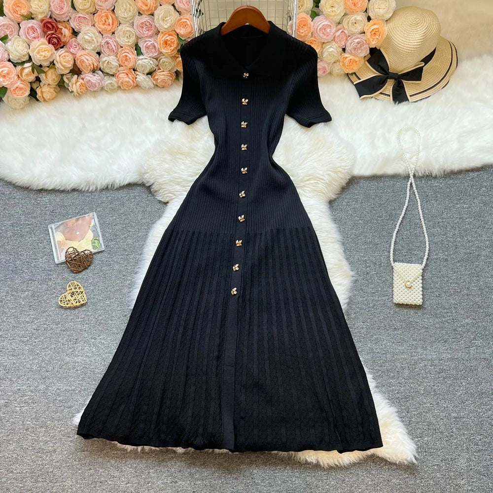 Luxury Sweater Knitted Long Dress for Women