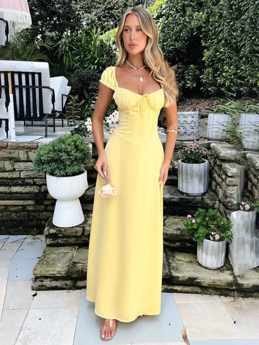 Sexy Bandage Strapless Midi Dress – Women’s Elegant Backless Bodycon